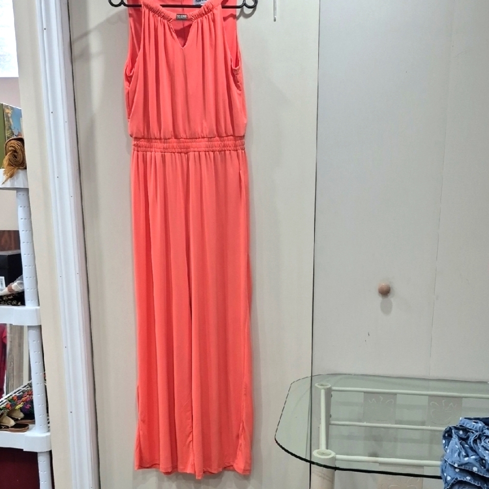 Coral Sleeveless Maxi Dress
